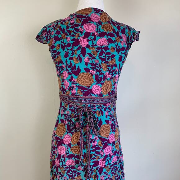 ARNHEM Spanish Rose Midi Dress Wrap AUS 8 US 4 Fit XS S - Picture 9 of 16